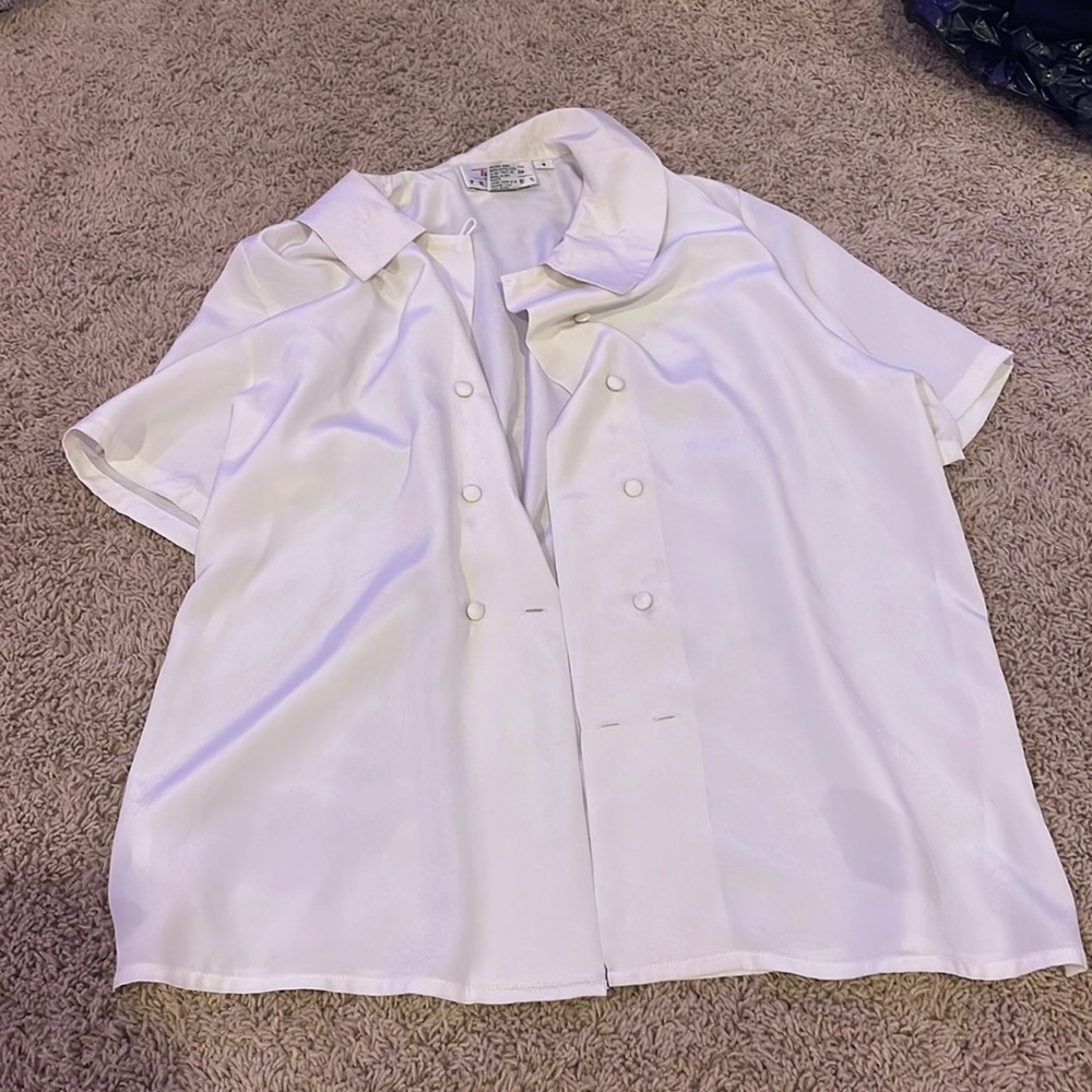 white button up tshirt